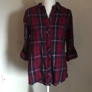 Kut From the Kloth Plaid Long Sleeve Top